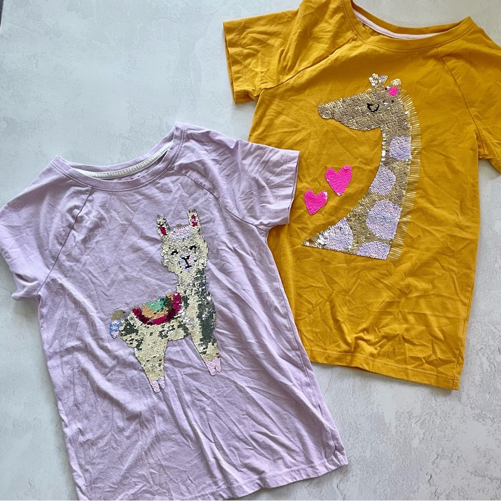 Lot of 2 Cat & Jack Sequin Tees